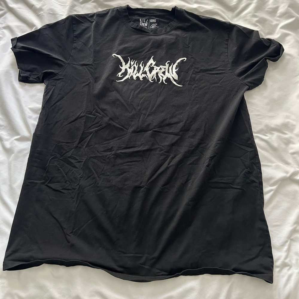 Kill Crew Black Tee with White Graphic